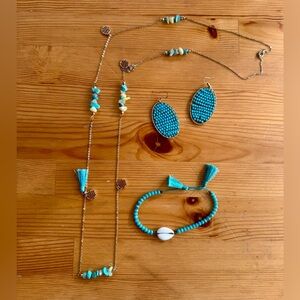 Turquoise and Gold Jewelry Set